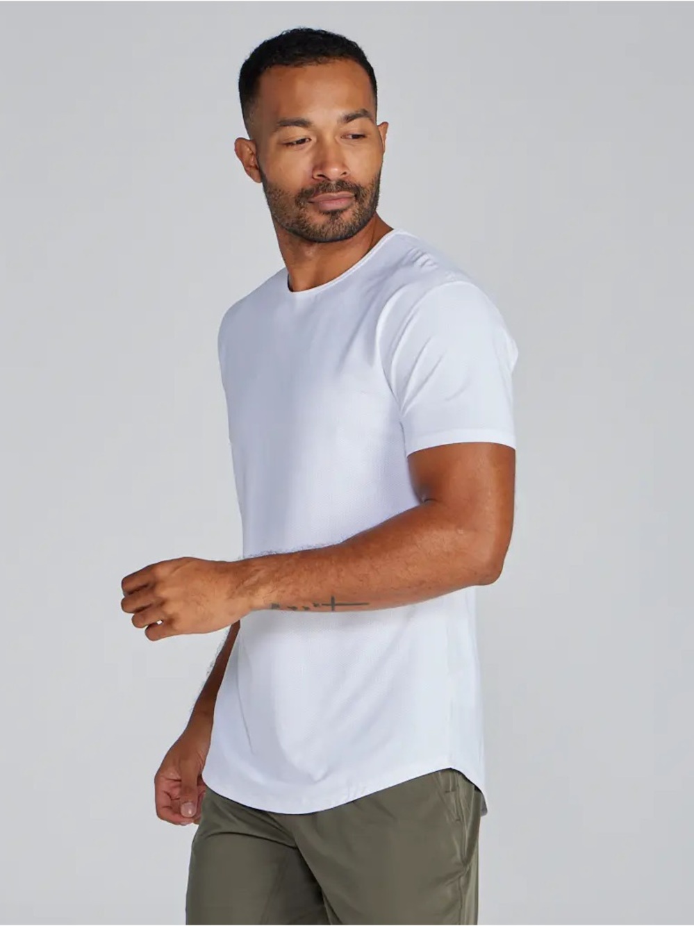 NWT BYLT Pulse Short Sleeve Drop Cut in White - Picture 2 of 12